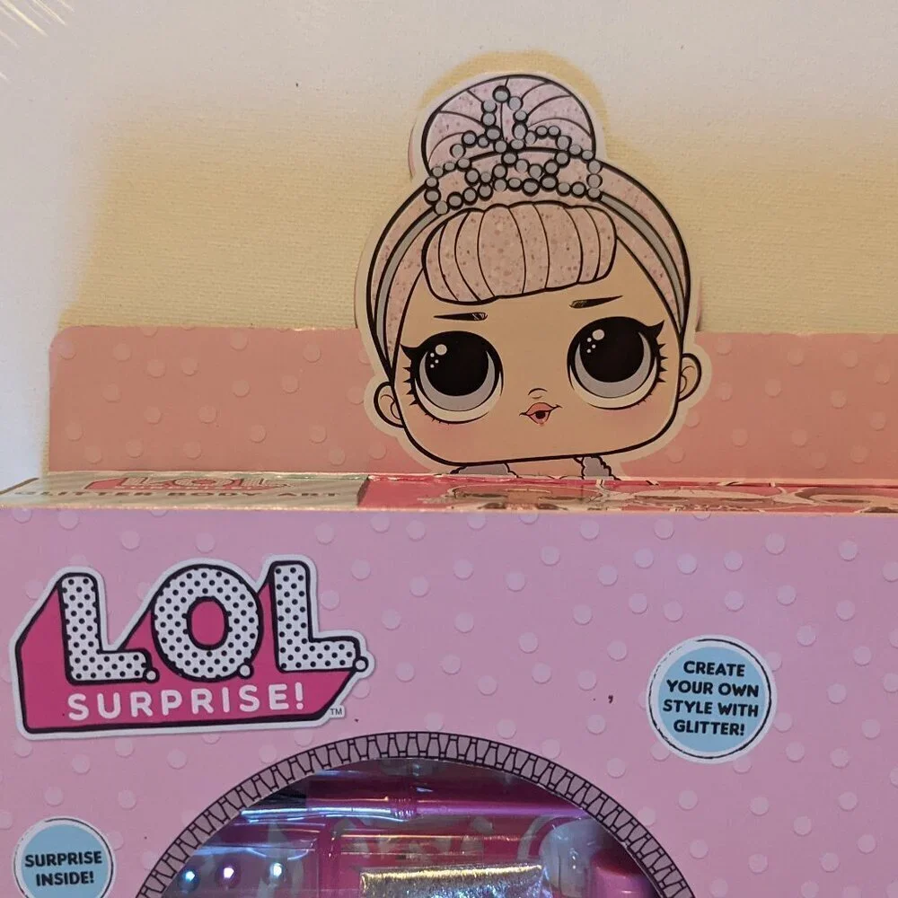 NWT LOL Surprise! Glitter Body Art Pink L.O.L. Dolls Crafts Tattoos Easter Kids
